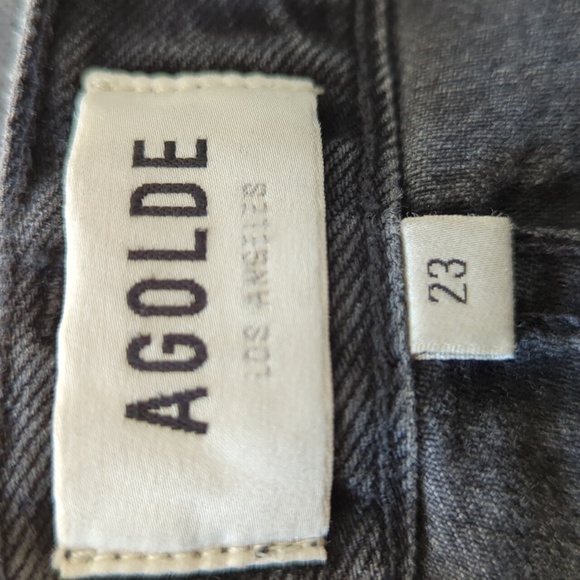 Agolde Criss Cross Upsized Denim Jean Shorts in Photogram Black - Picture 11 of 16